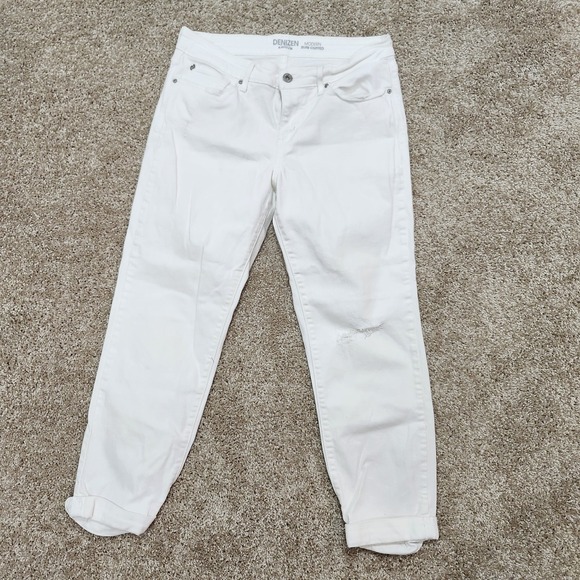Denizen from Levi's White Modern Slim Cuffed Jeans‎ Women's Size 10 Distressed - Picture 1 of 6